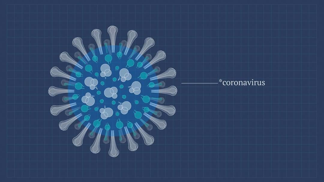 Illustration of the coronavirus structure with spike proteins